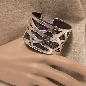 Brighton Christo Cuff Silver And Black